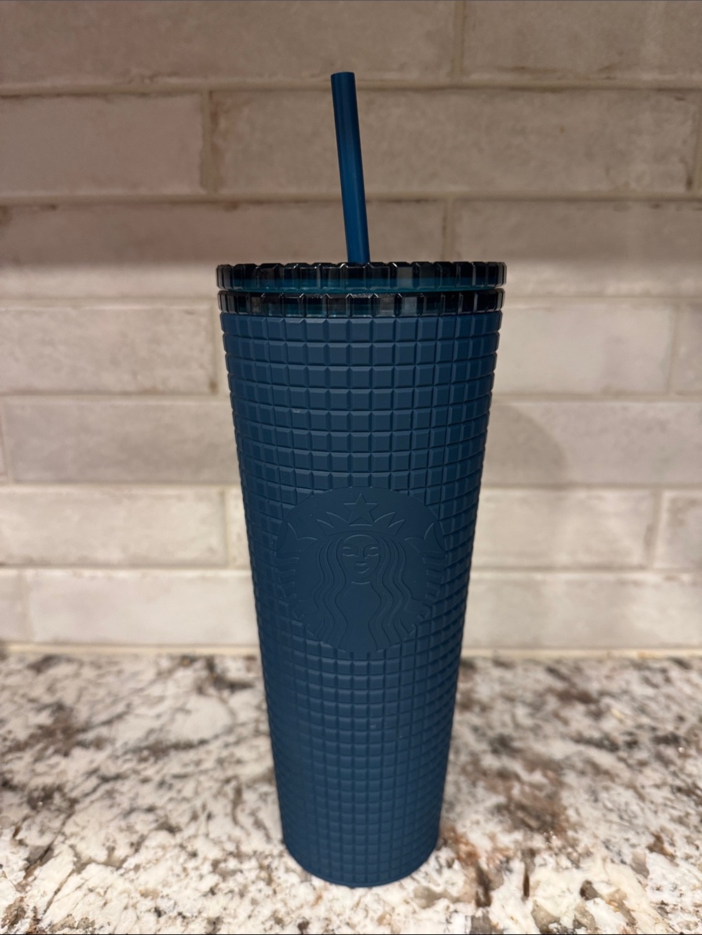 Starbucks Dark Teal Textured Reusable Tumbler with Straw